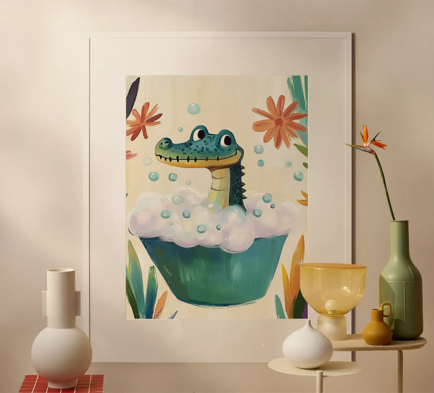 Croc Bubble Bath Poster von Kiara