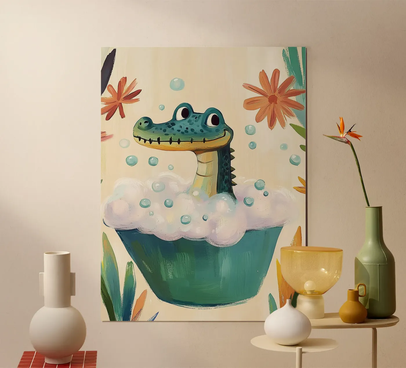 Croc Bubble Bath Poster von Kiara