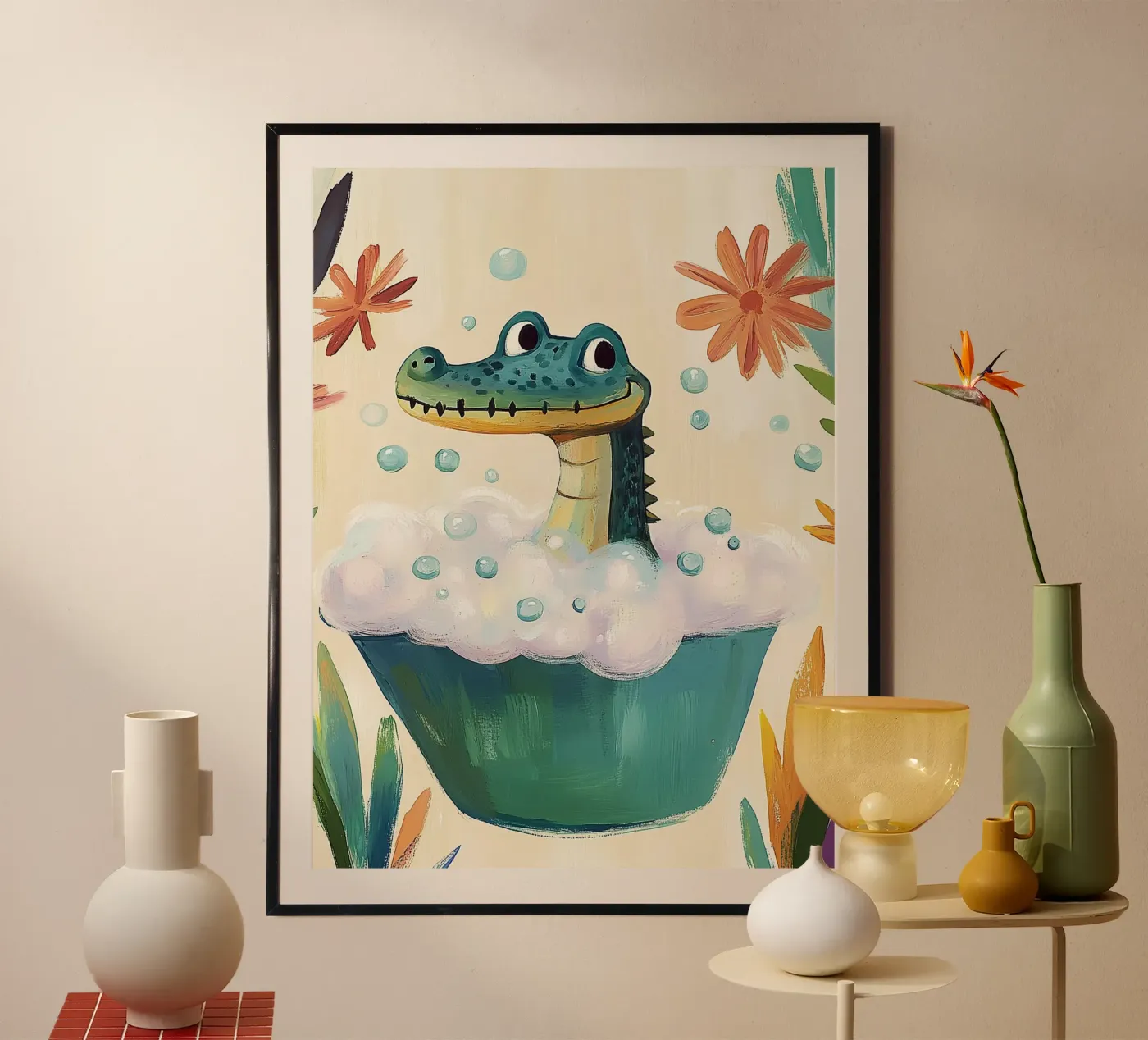 Croc Bubble Bath Poster von Kiara