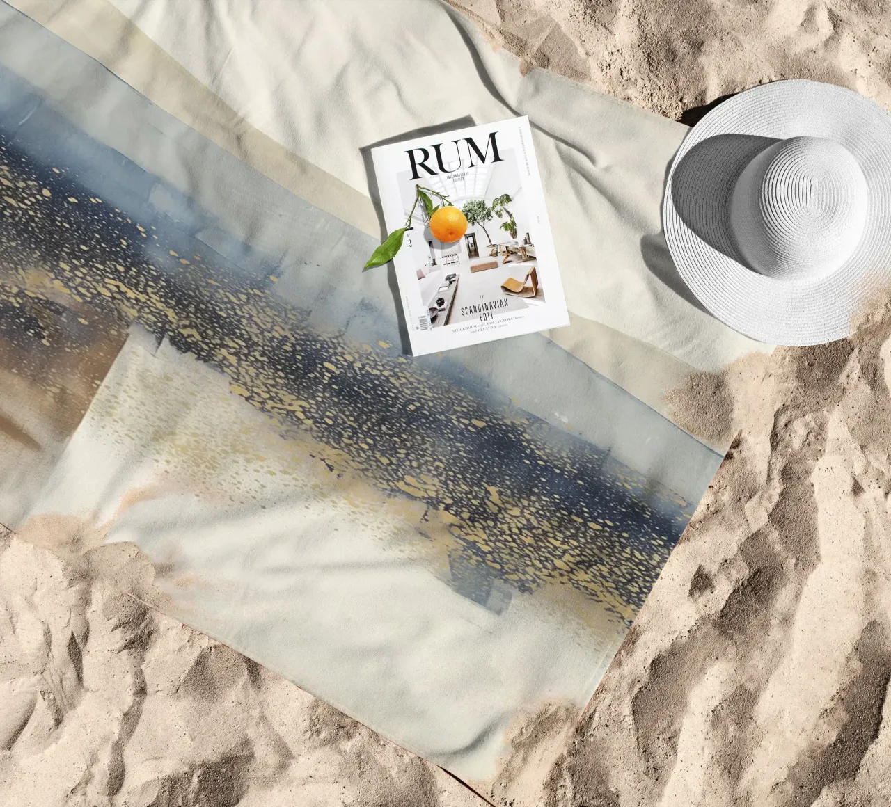 Abstract natural texture Theo beach towel by Carinaprint