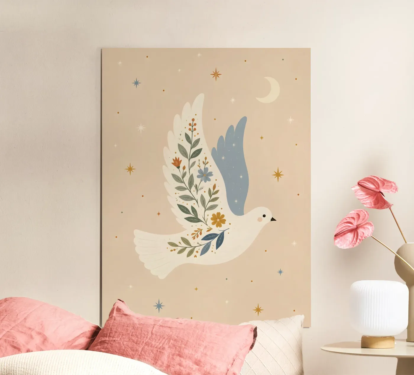 Boho Bird poster van Sunshine Prints