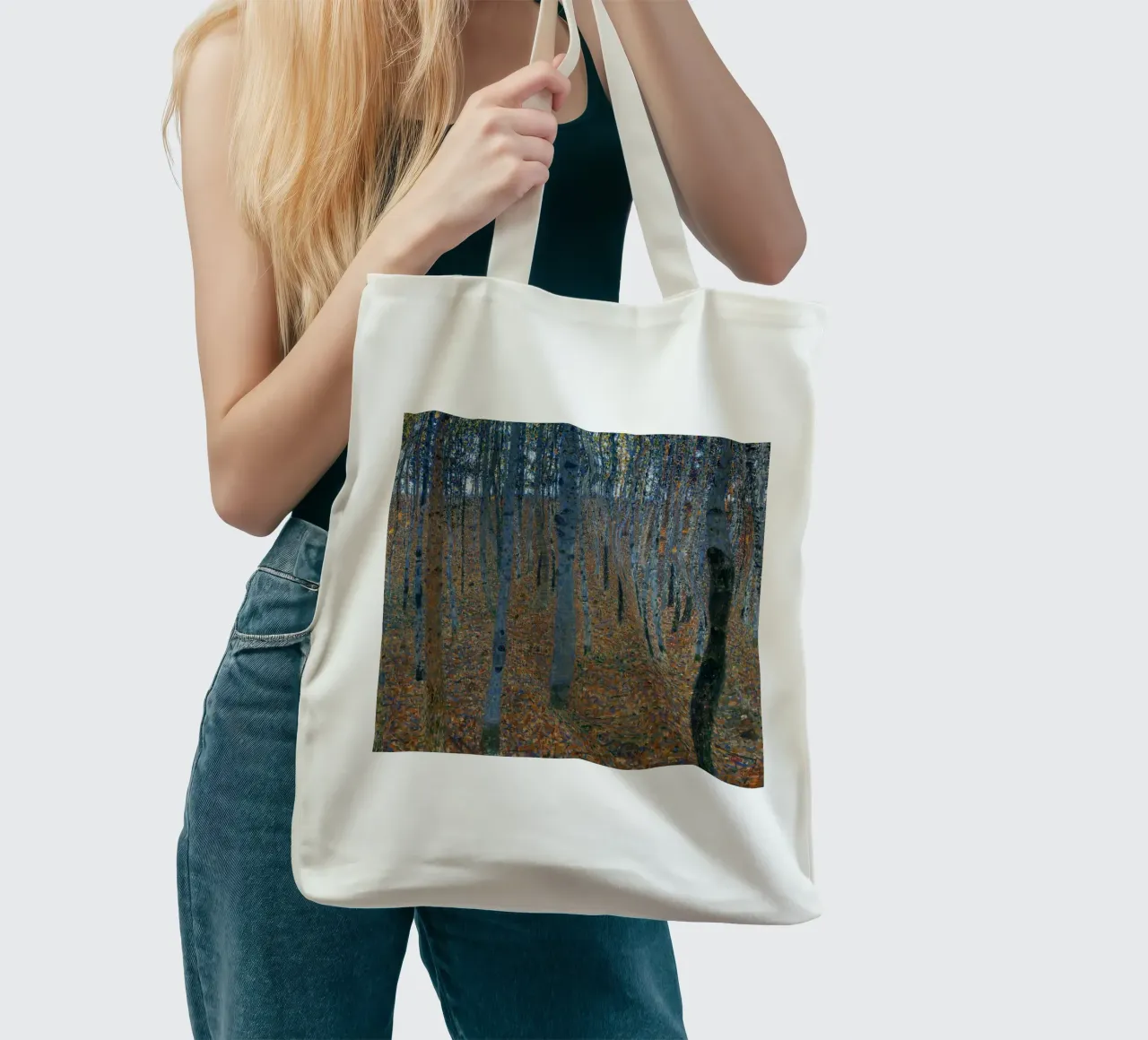 Gustav Klimt - Beech Grove I borsa in juta da Timeless Artworks