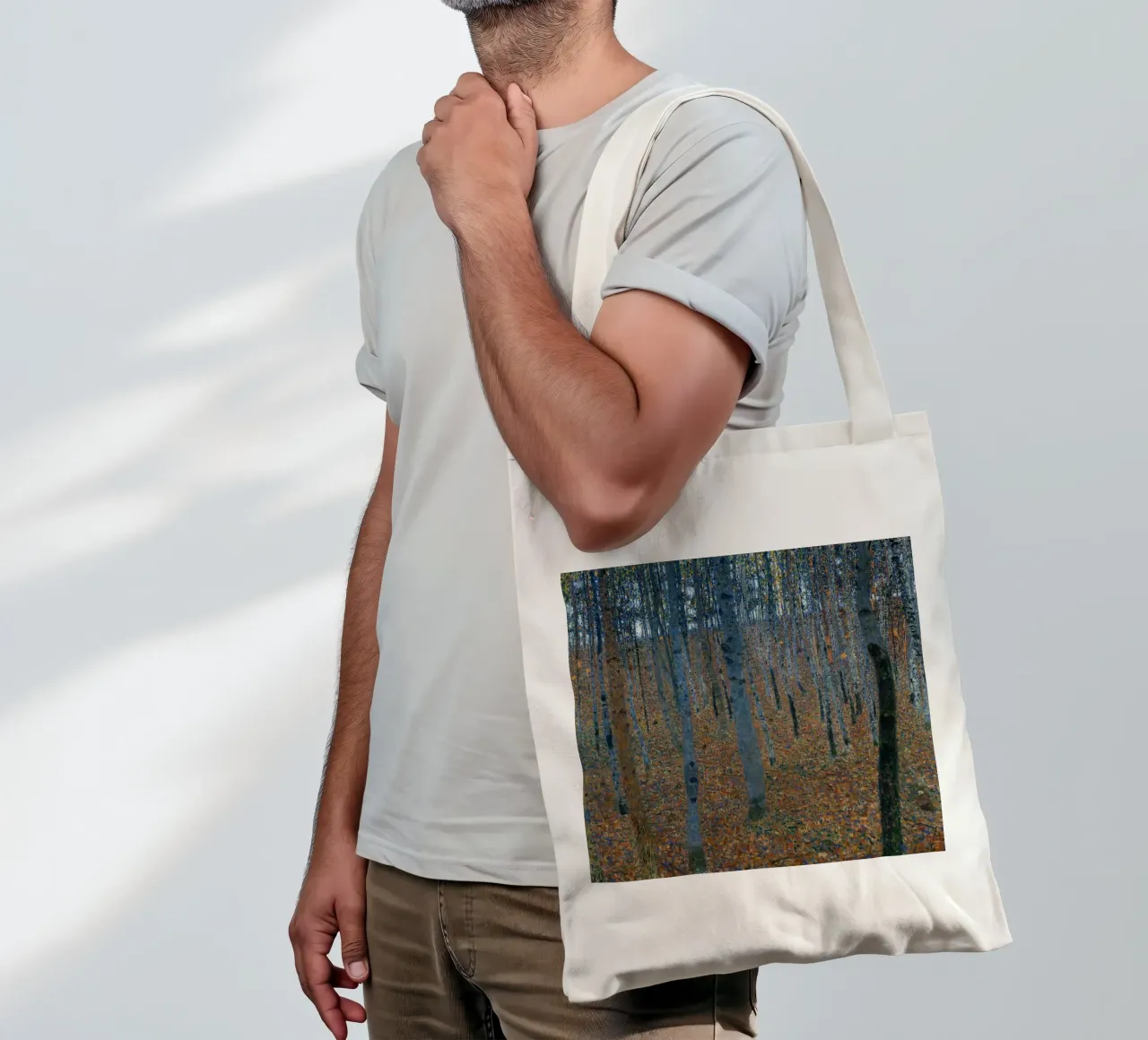 Gustav Klimt - Beech Grove I borsa in juta da Timeless Artworks