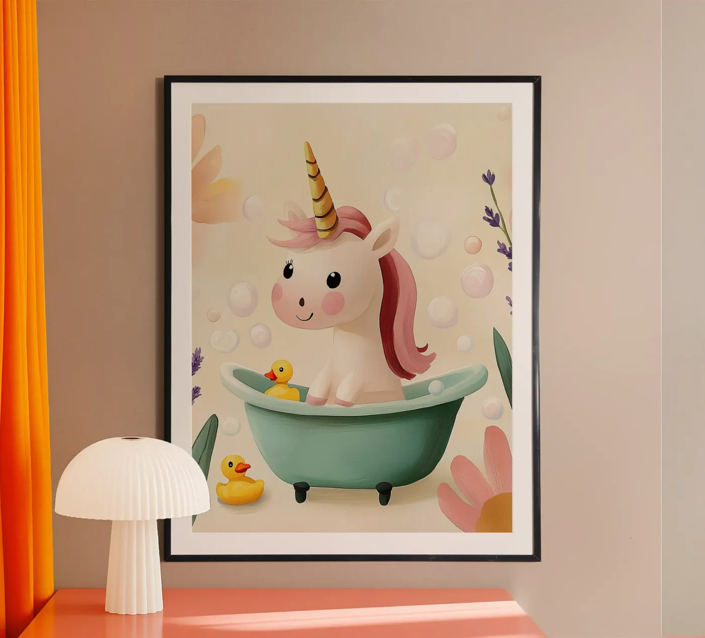 Unicorn Bubble Bath poster van Kiara