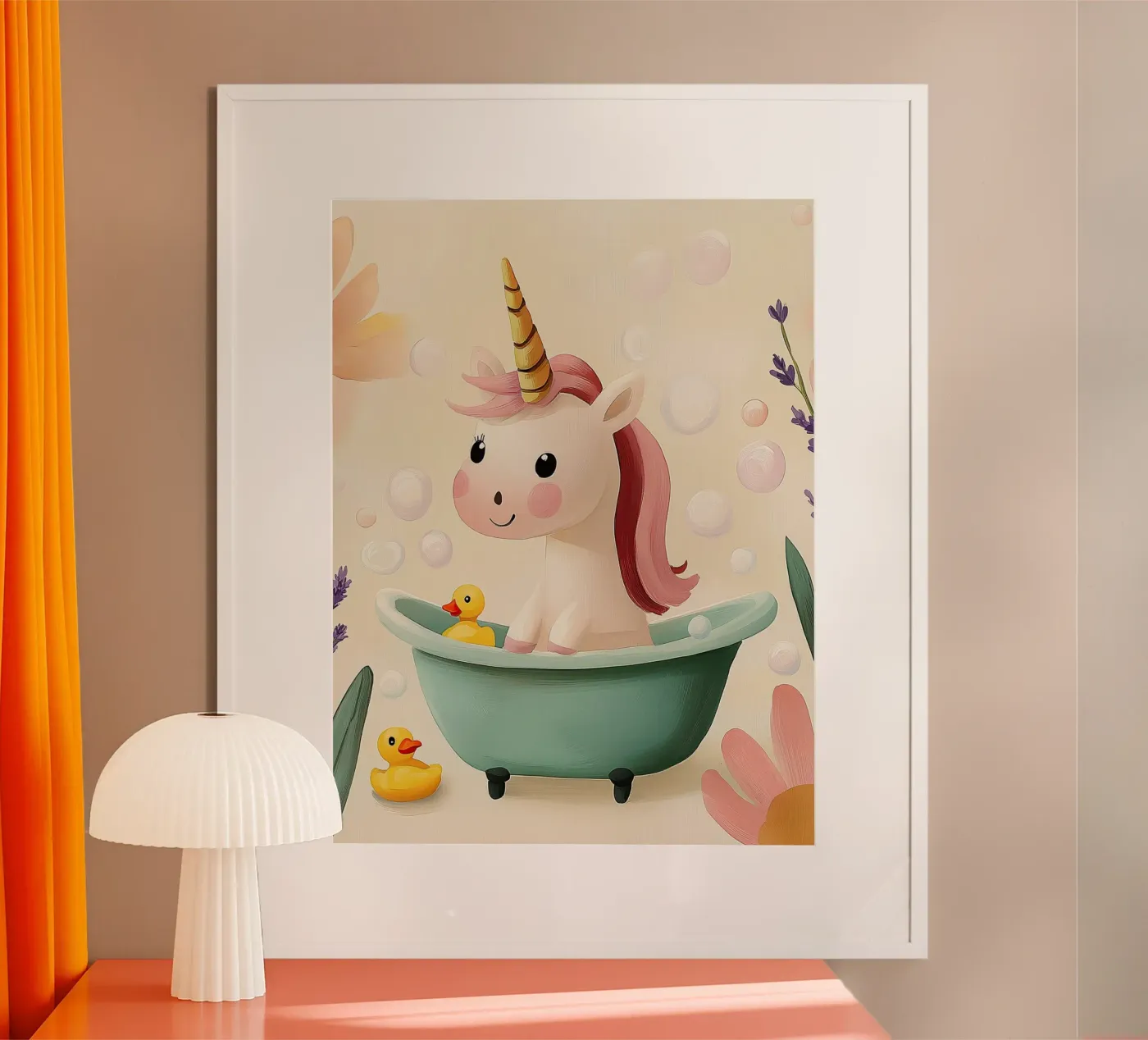 Unicorn Bubble Bath poster van Kiara