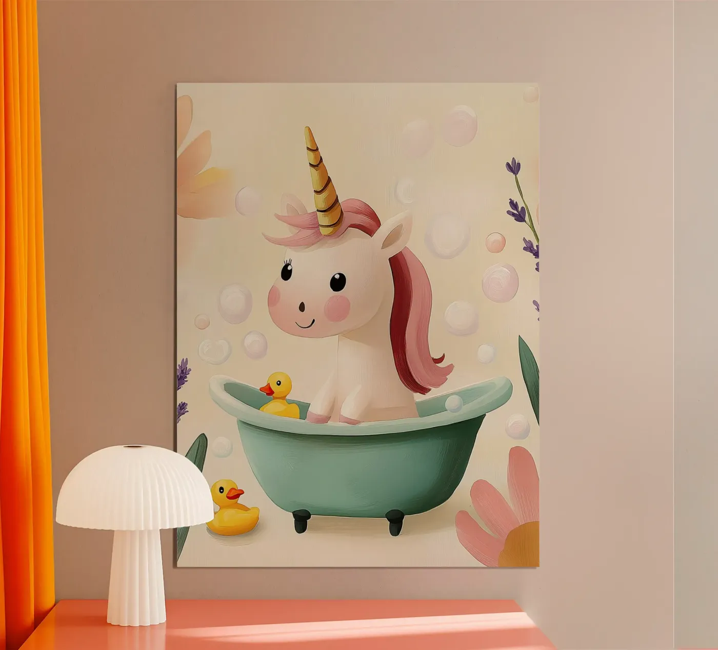 Unicorn Bubble Bath poster van Kiara