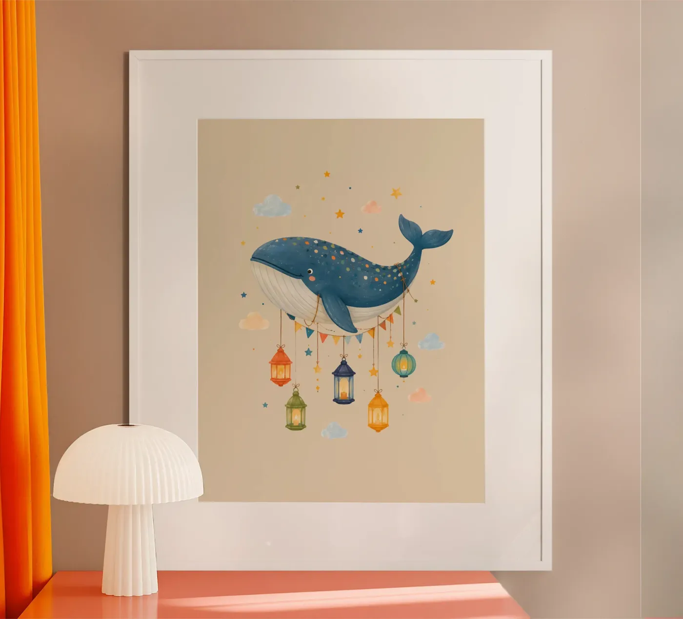 Balena blu poster da Colourful Art
