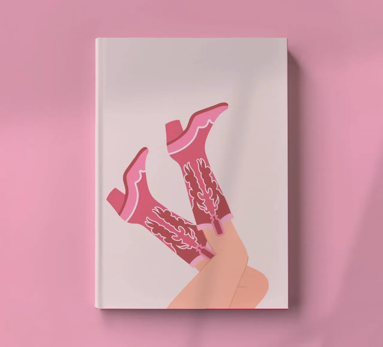 Preppy Pink Wall Art,Cowgirl boots print, Pink bedroom decor notebook by pdigitalprints