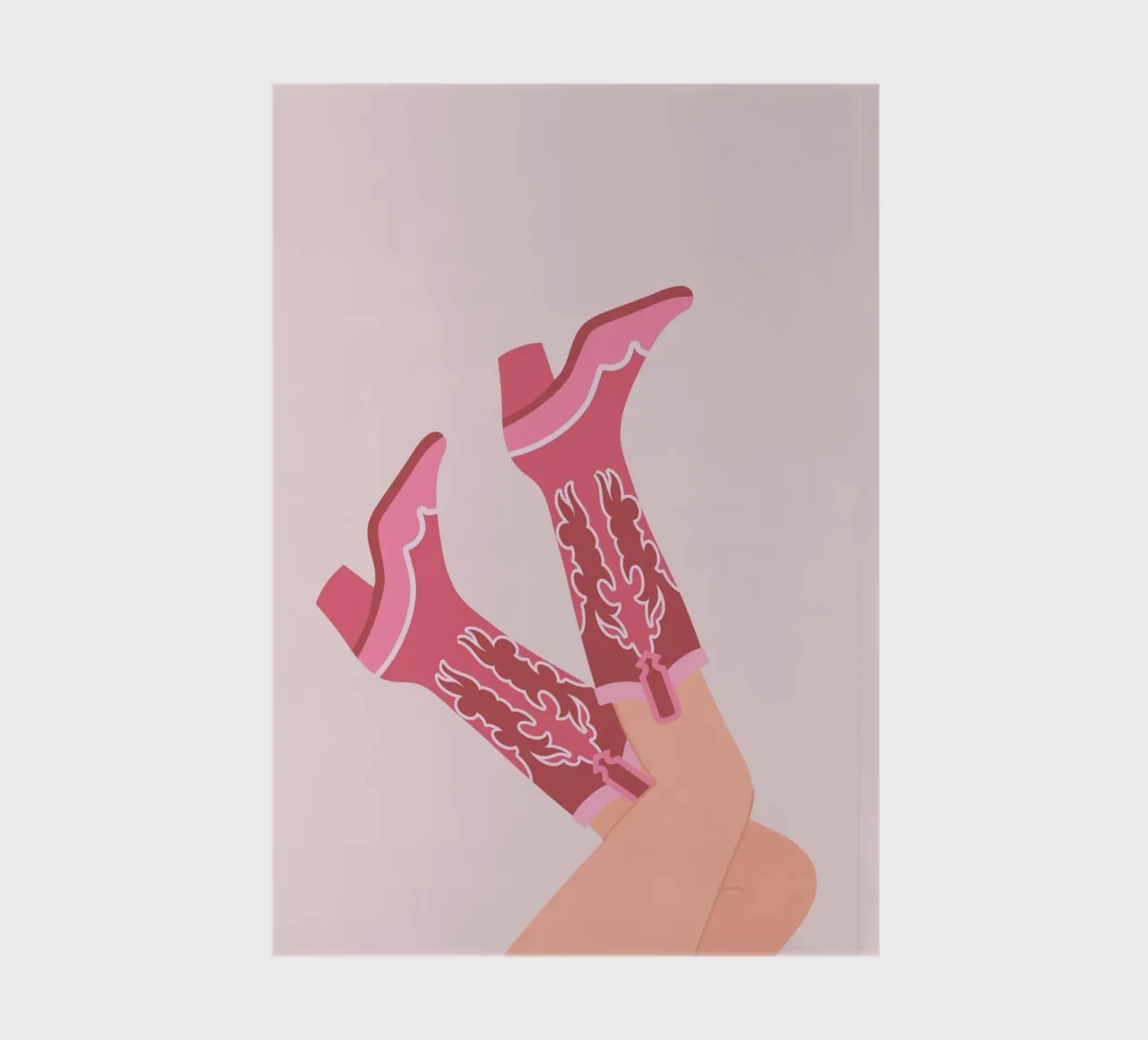 Preppy Pink Wall Art,Cowgirl boots print, Pink bedroom decor notebook by pdigitalprints