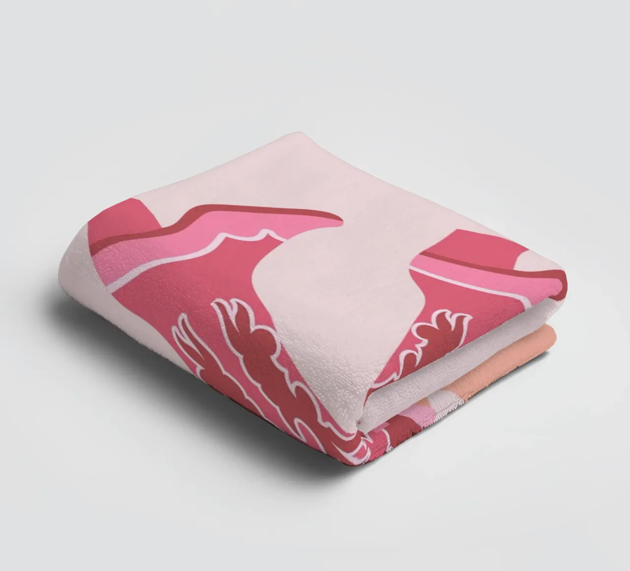 Preppy Pink Wall Art,Cowgirl boots print, Pink bedroom decor towel by pdigitalprints