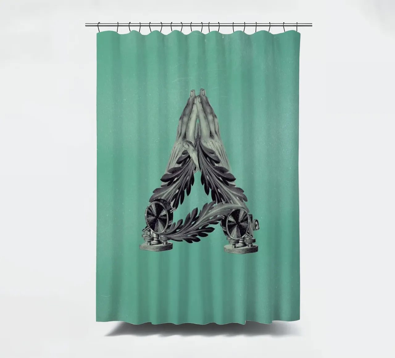 Steampunk Alphabet Letter A shower curtain by Birgit Palma
