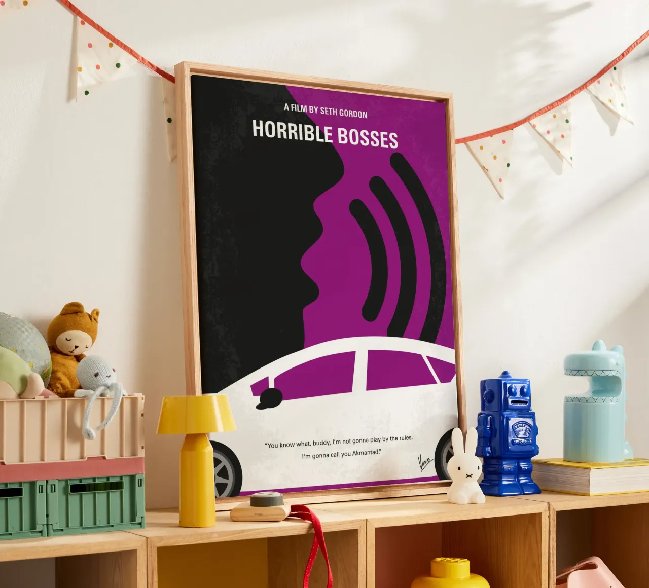 No892 My Horrible Bosses minimal movie poster tela con Cornice a cassetta da Chungkong