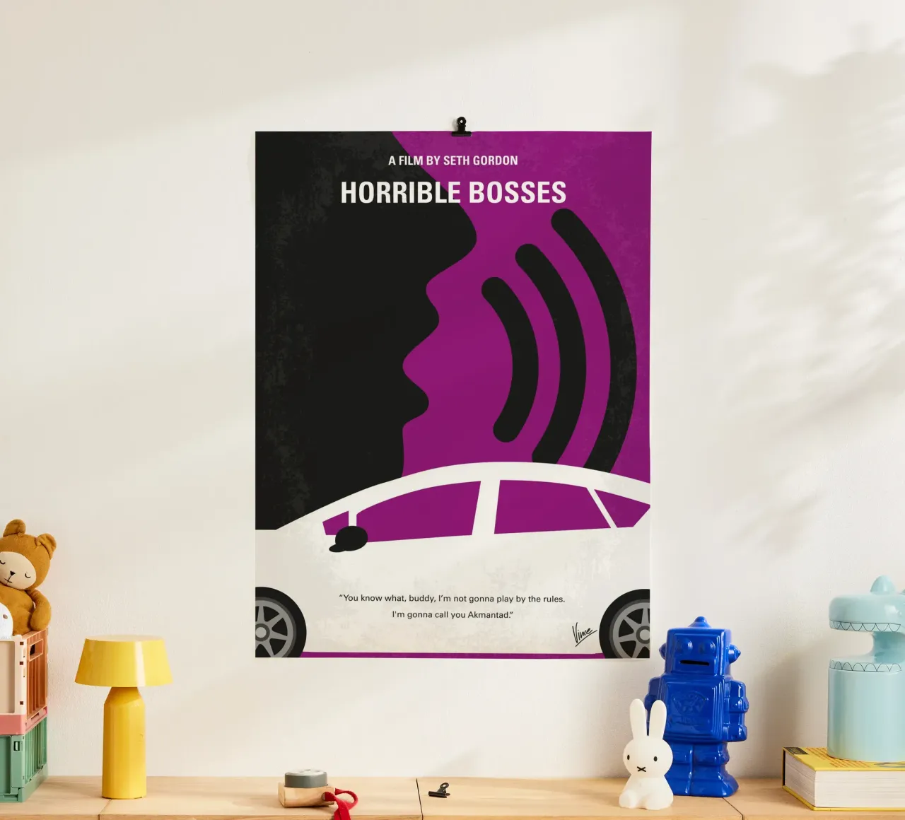 No892 My Horrible Bosses minimal movie poster poster con telaio in alluminio da Chungkong