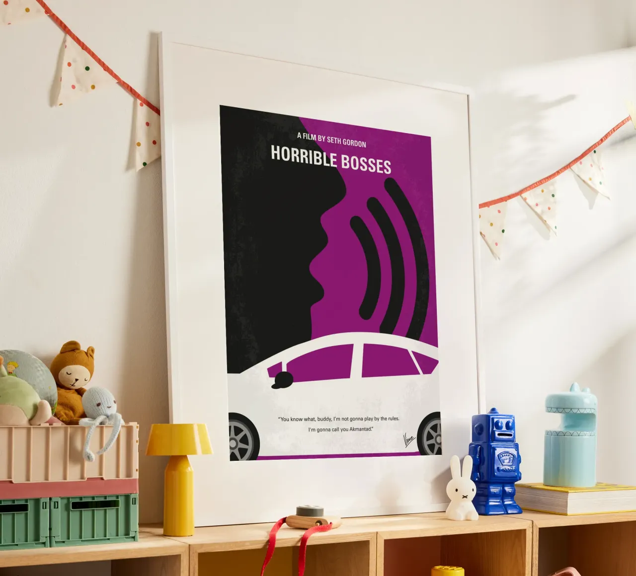 No892 My Horrible Bosses minimal movie poster poster con telaio in alluminio da Chungkong