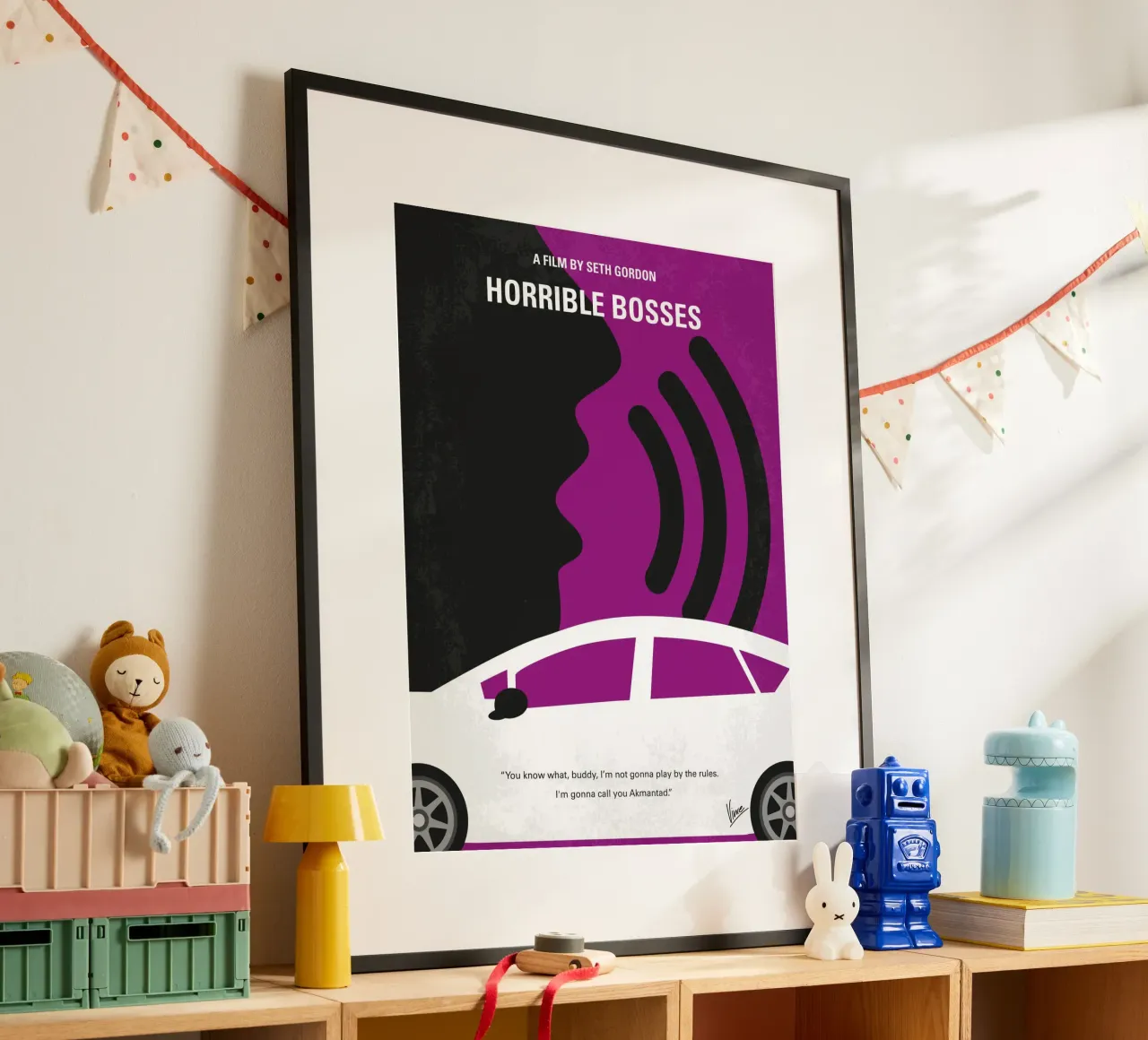 No892 My Horrible Bosses minimal movie poster poster con telaio in alluminio da Chungkong