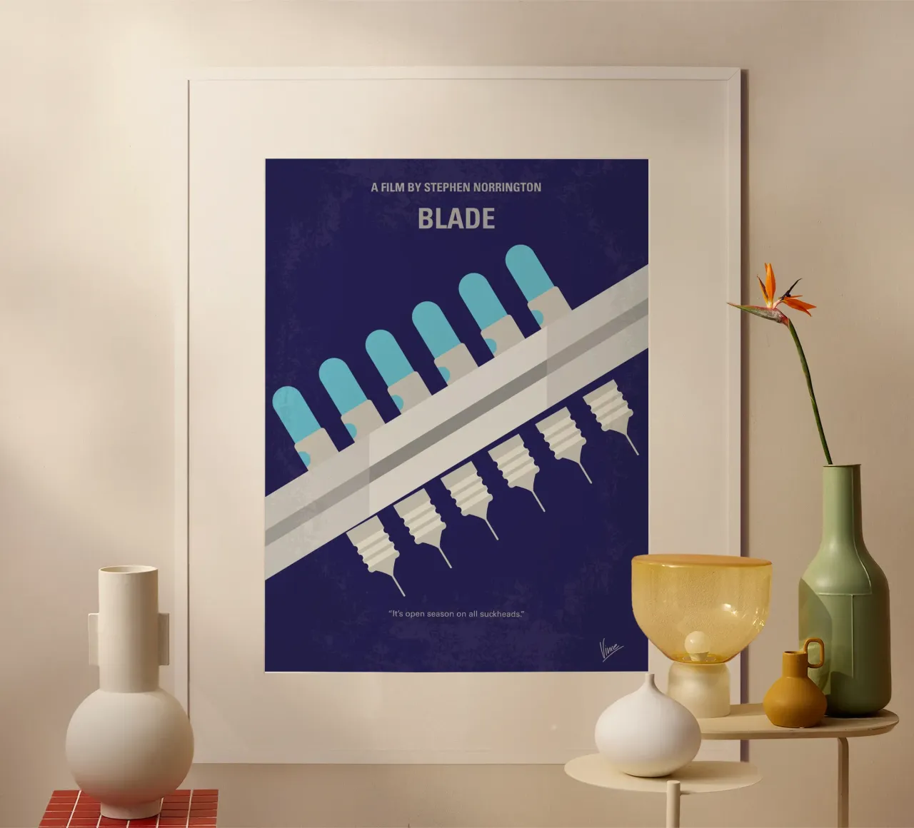 No896 My Blade minimal movie poster poster con telaio in legno da Chungkong