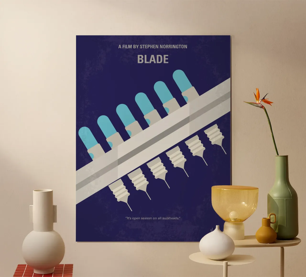 No896 My Blade minimal movie poster poster con telaio in legno da Chungkong