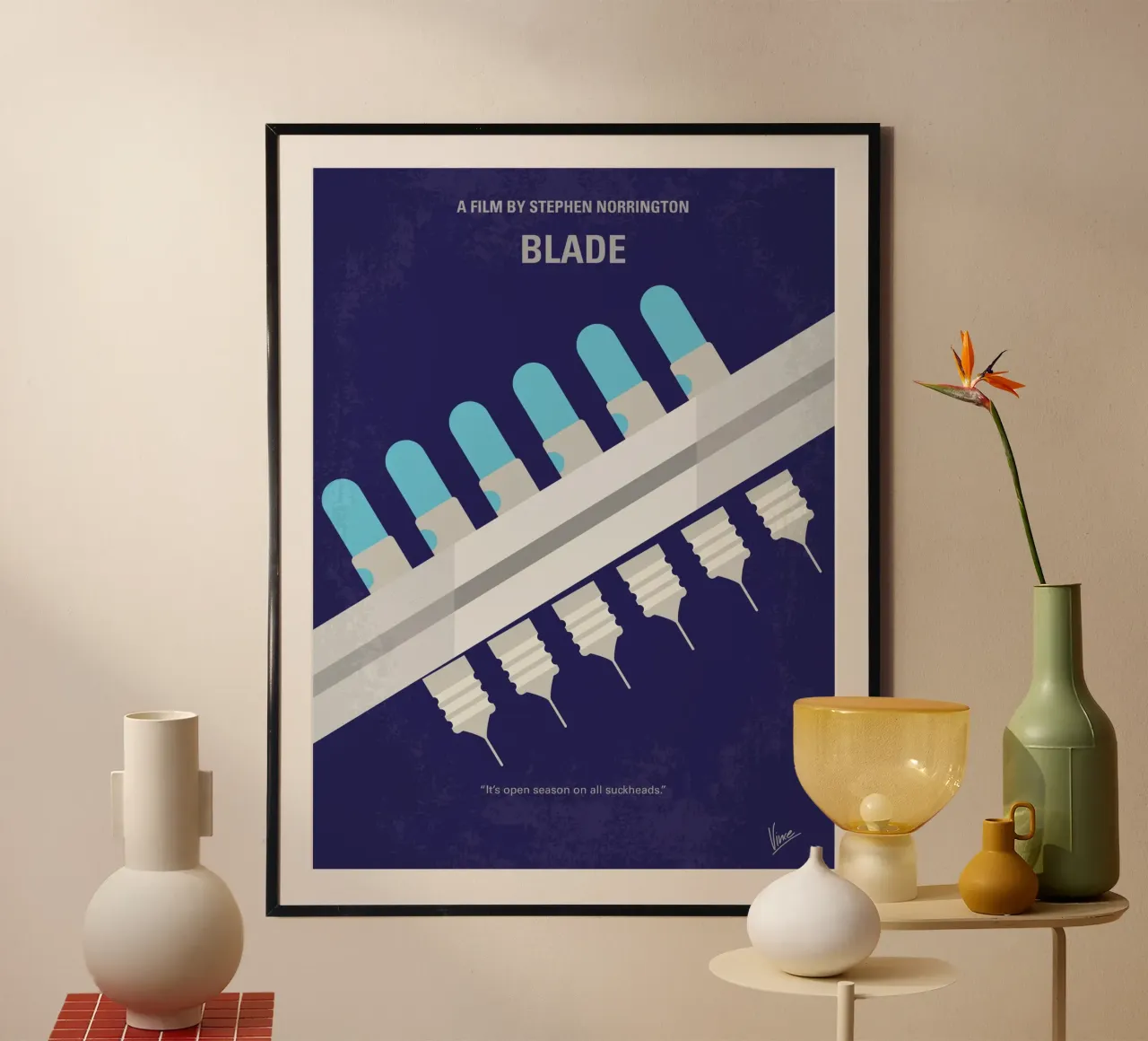 No896 My Blade minimal movie poster poster con telaio in legno da Chungkong