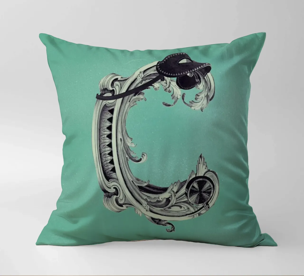 Steampunk Alphabet Letter C cuscino da Birgit Palma