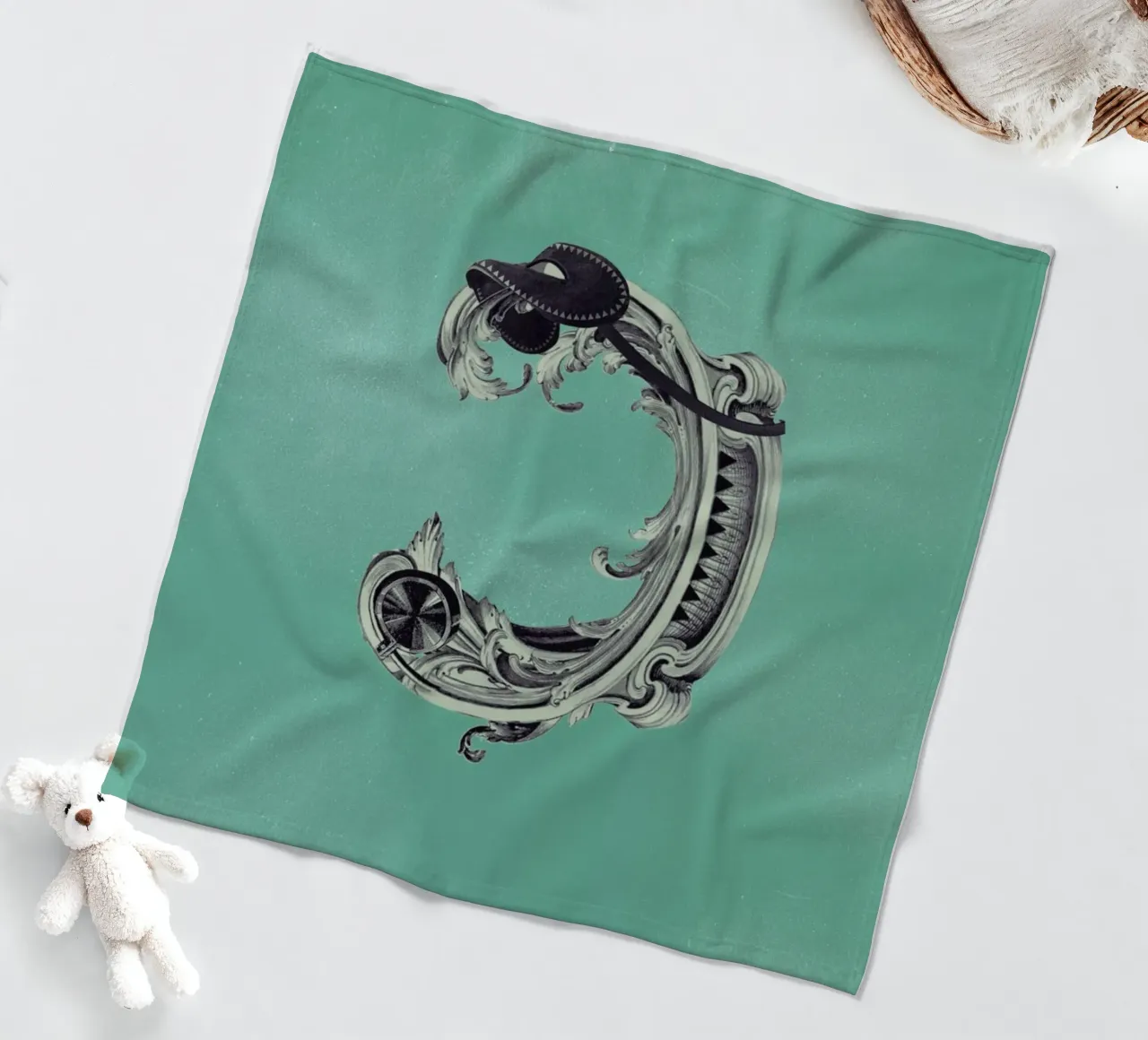 Steampunk Alphabet Letter C fleece blanket by Birgit Palma