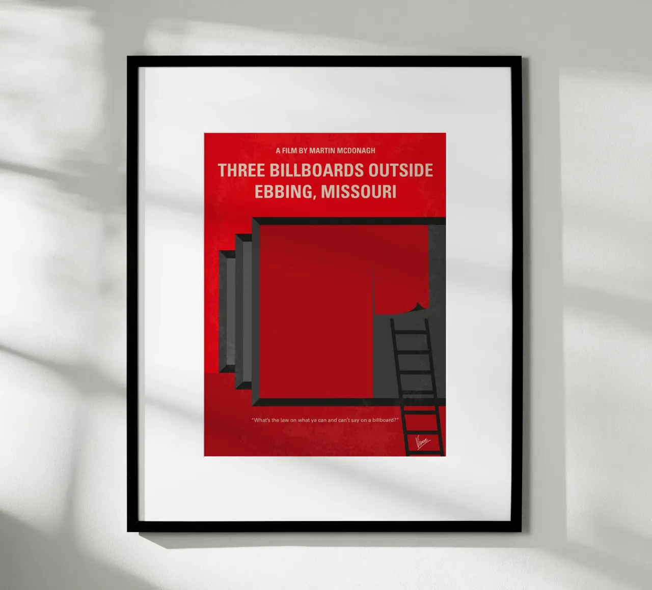 No900 My Three Billboards minimal movie poster poster con telaio in alluminio da Chungkong