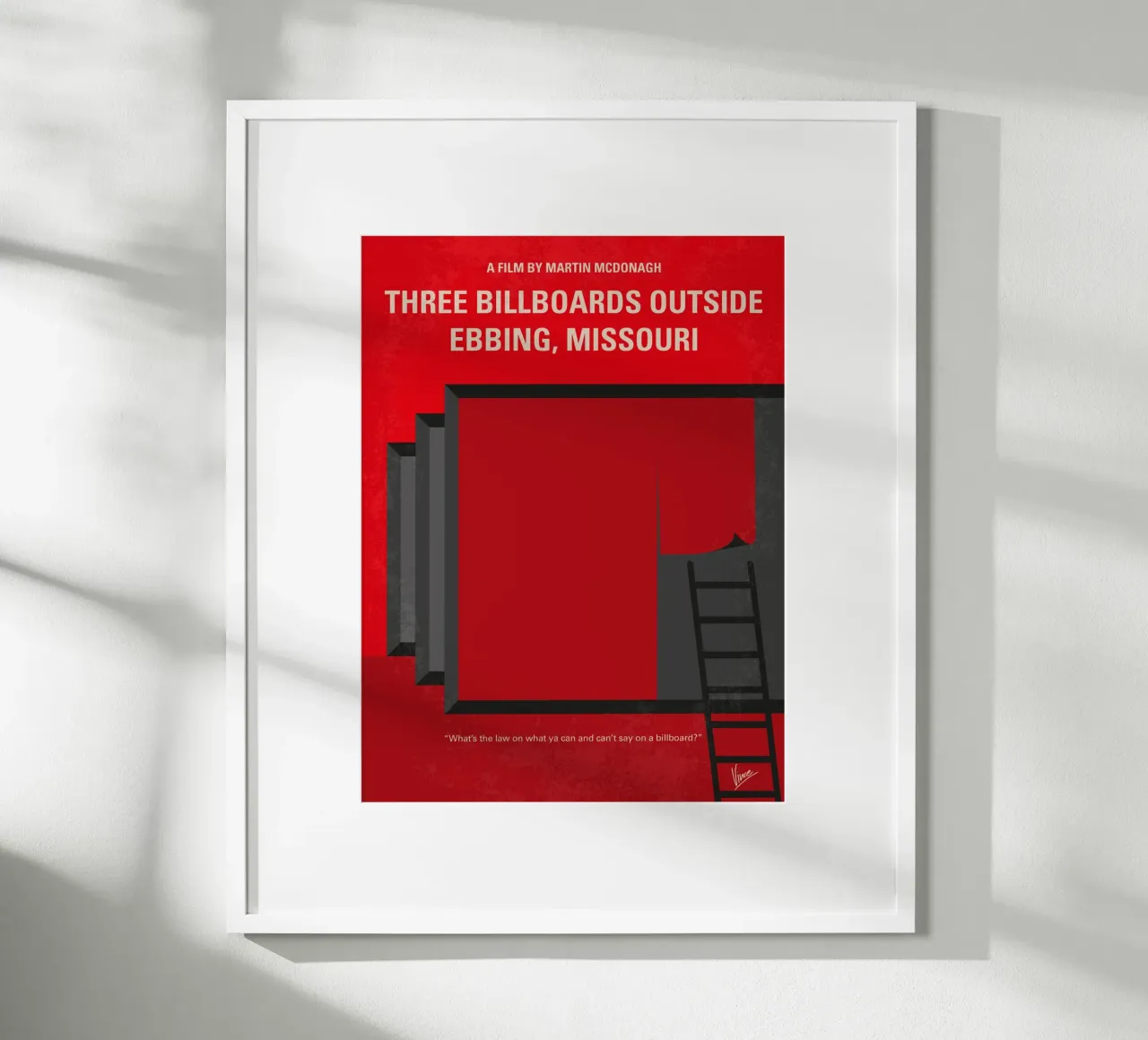 No900 My Three Billboards minimal movie poster poster con telaio in alluminio da Chungkong