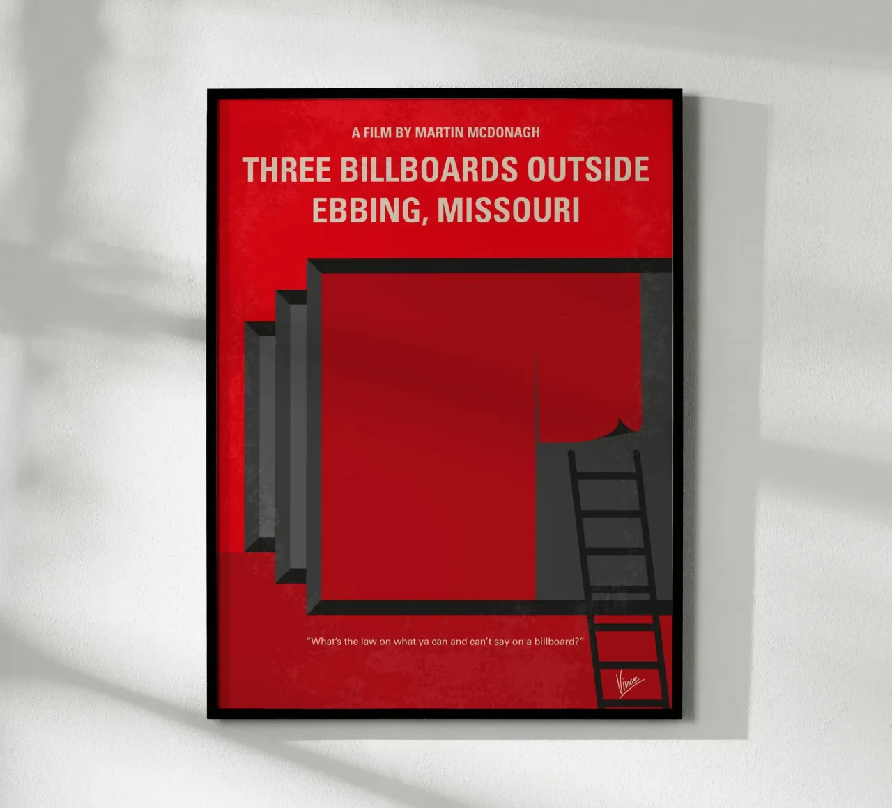 No900 My Three Billboards minimal movie poster poster con telaio in alluminio da Chungkong