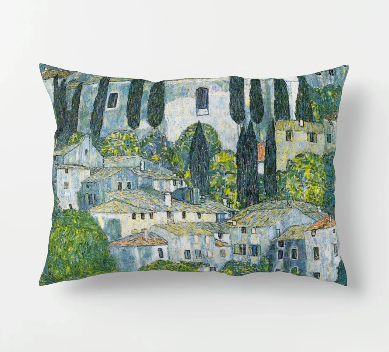 Gustav Klimt - Chiesa di Cassone 1913 cuscino da Timeless Artworks