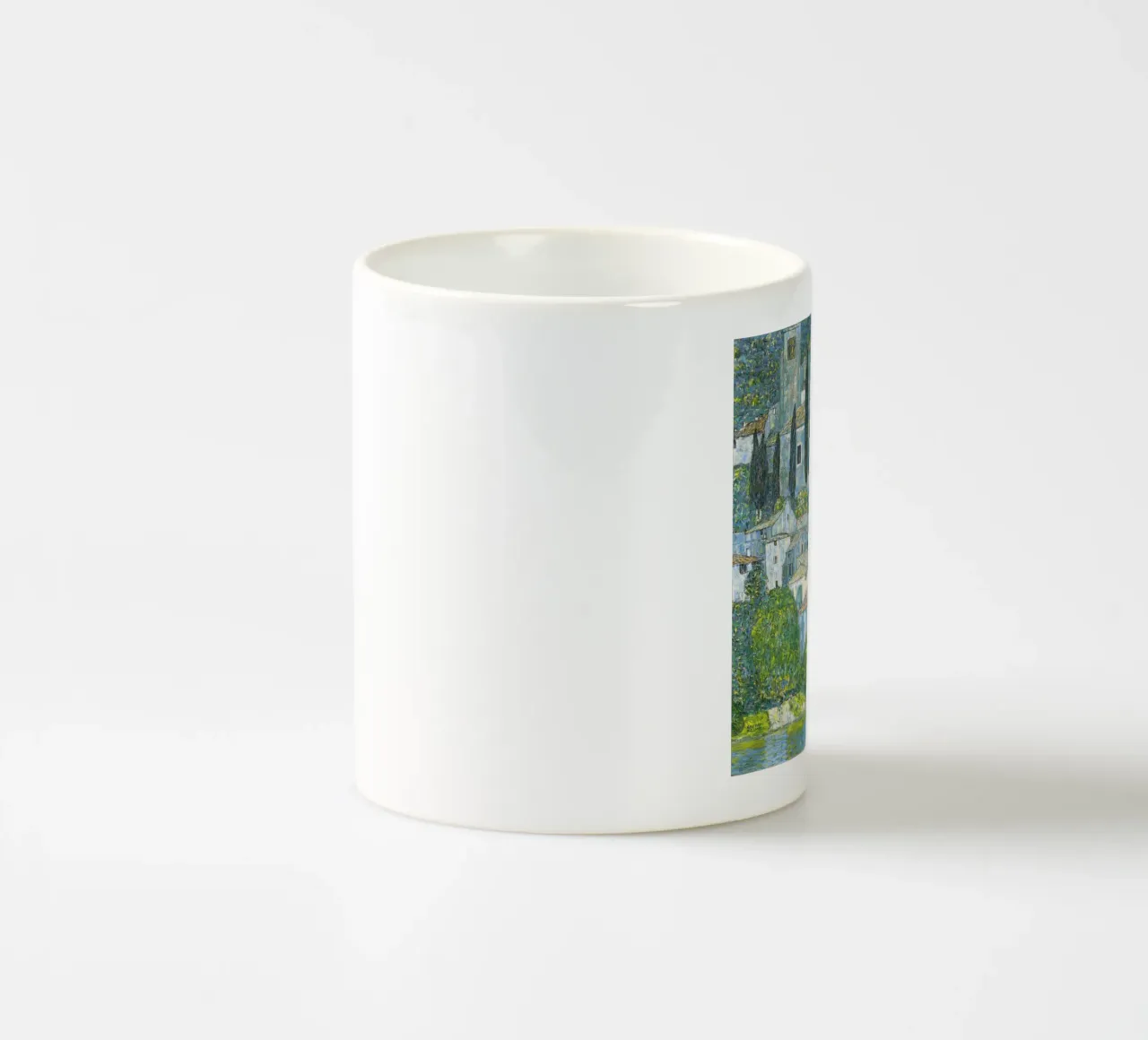 Gustav Klimt - Chiesa di Cassone 1913 tazza in ceramica da Timeless Artworks
