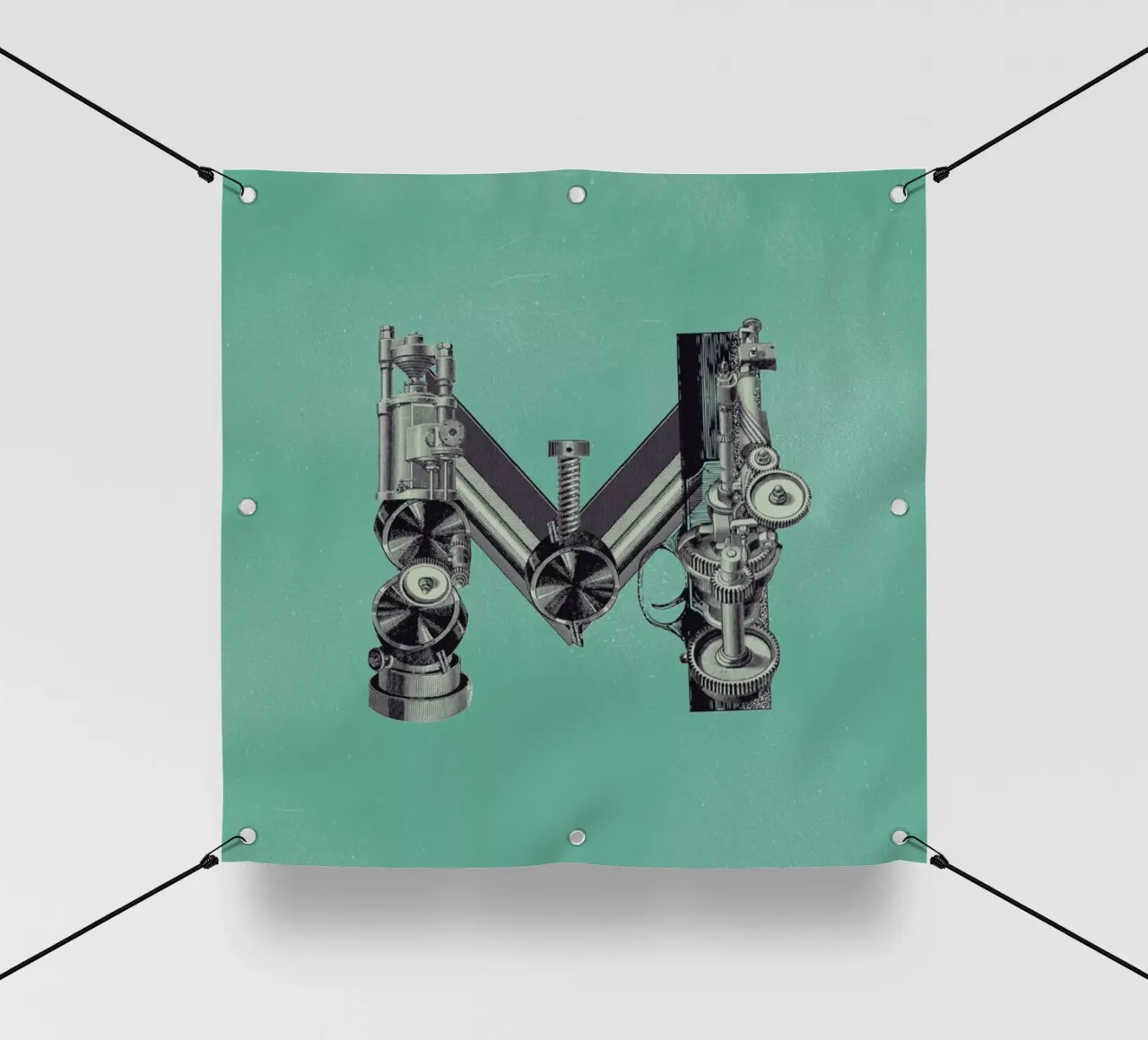 Steampunk Alphabet Letter M telo in pvc da Birgit Palma