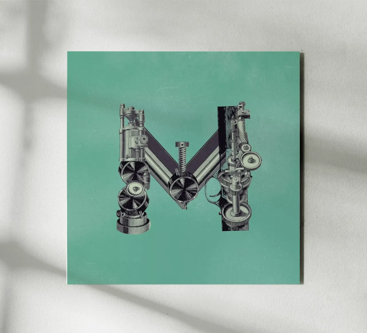Steampunk Alphabet Letter M alluminio dibond da Birgit Palma