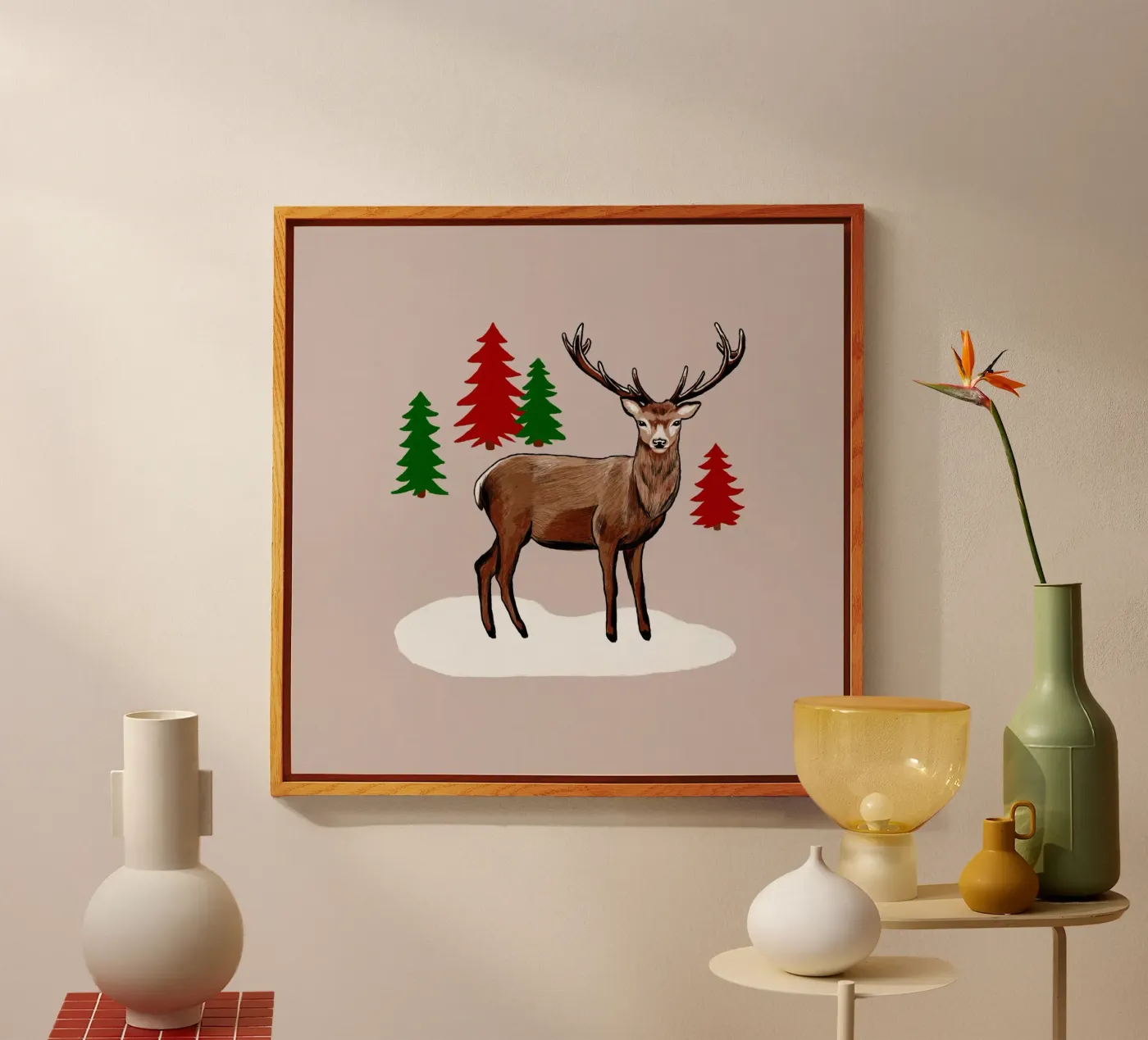 Xmas Brown Deer plexiglass da Orara Studio