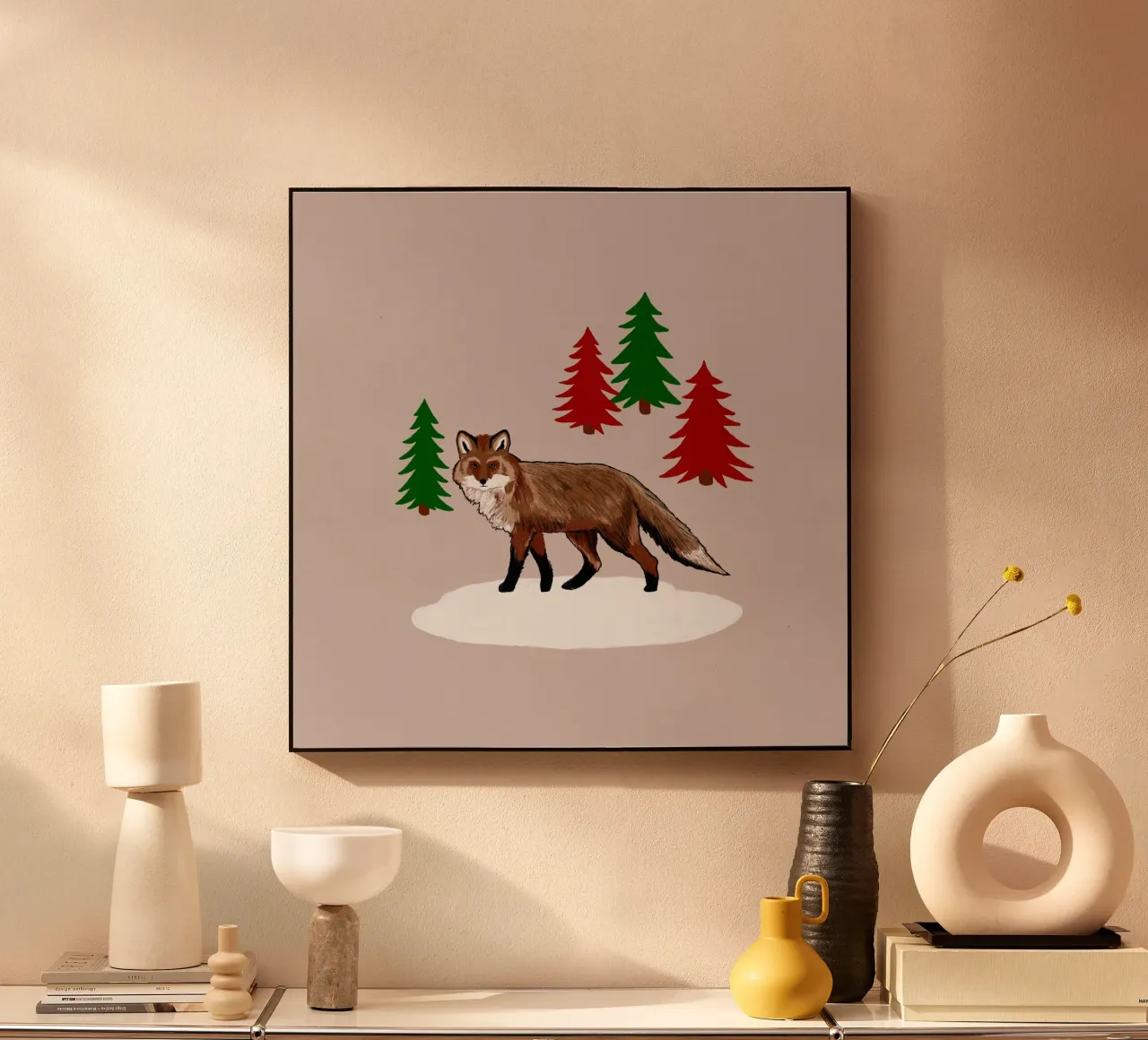 Xmas Brown Fox forex plate by Orara Studio
