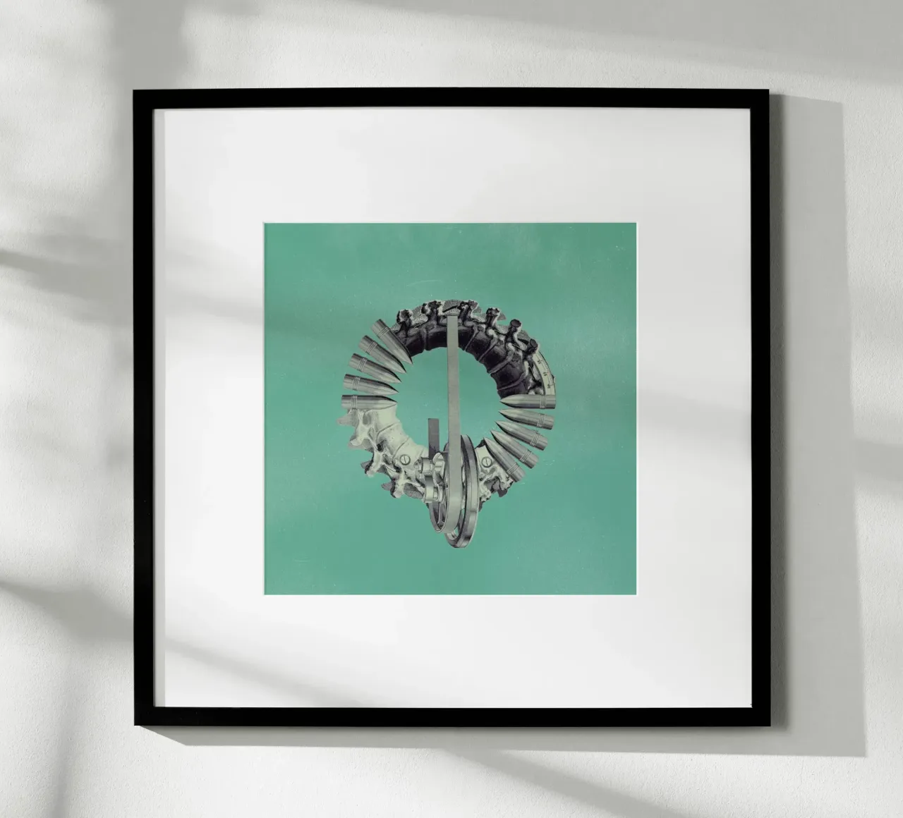 Steampunk Alphabet Letter Q poster con telaio in alluminio da Birgit Palma