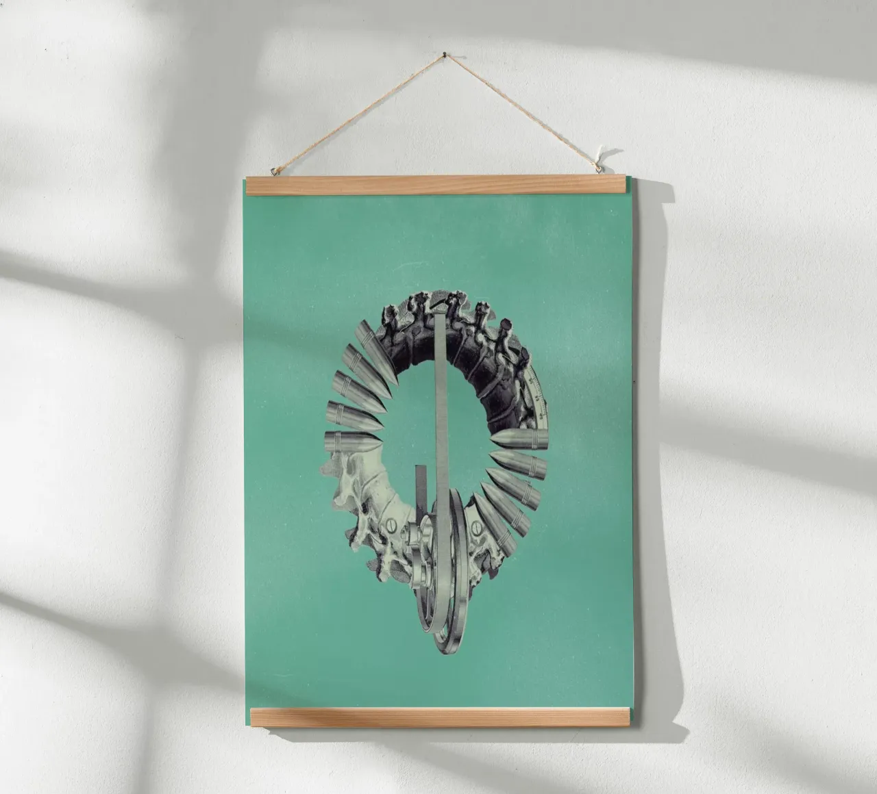 Steampunk Alphabet Letter Q poster con telaio in alluminio da Birgit Palma