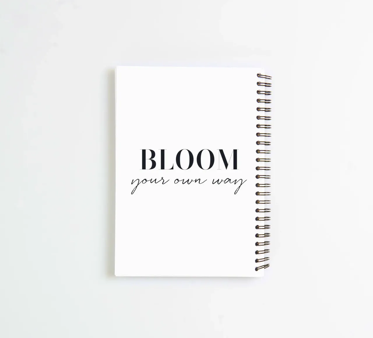 Bloom your own way – Minimalistisches Typografie-Design spiral notebook by Whole©