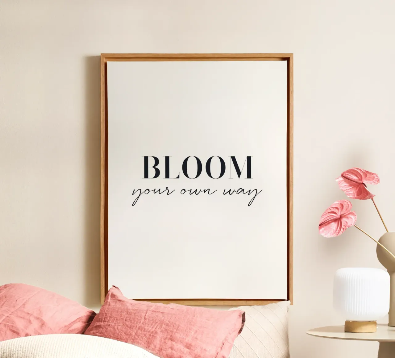 Bloom your own way – Minimalistisches Typografie-Design canvas by Whole©
