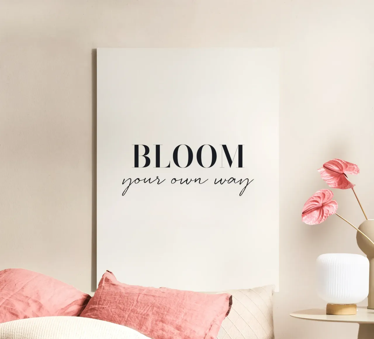 Bloom your own way – Minimalistisches Typografie-Design canvas by Whole©