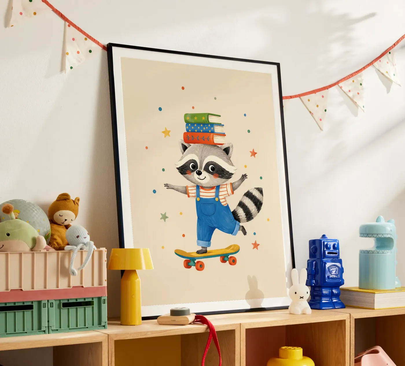 Procione e libri poster da Colourful Art
