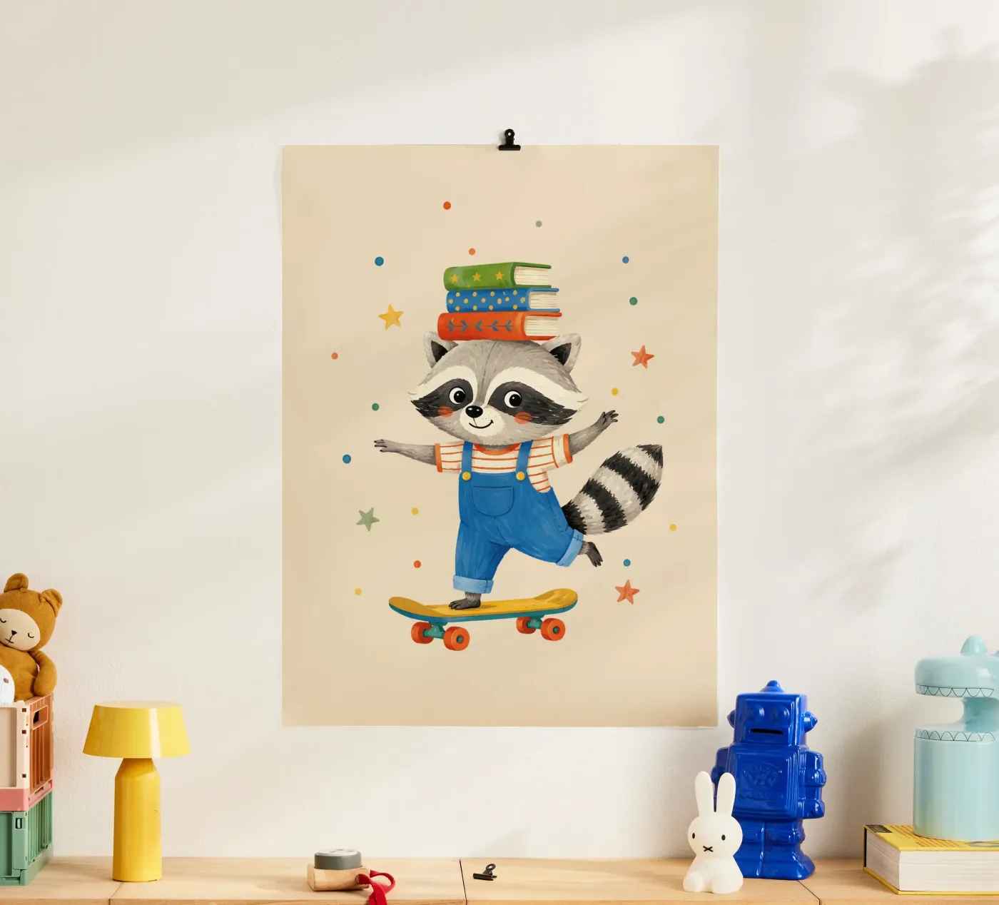 Procione e libri poster da Colourful Art