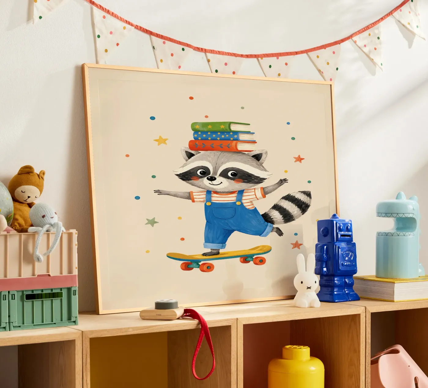 Procione e libri poster da Colourful Art