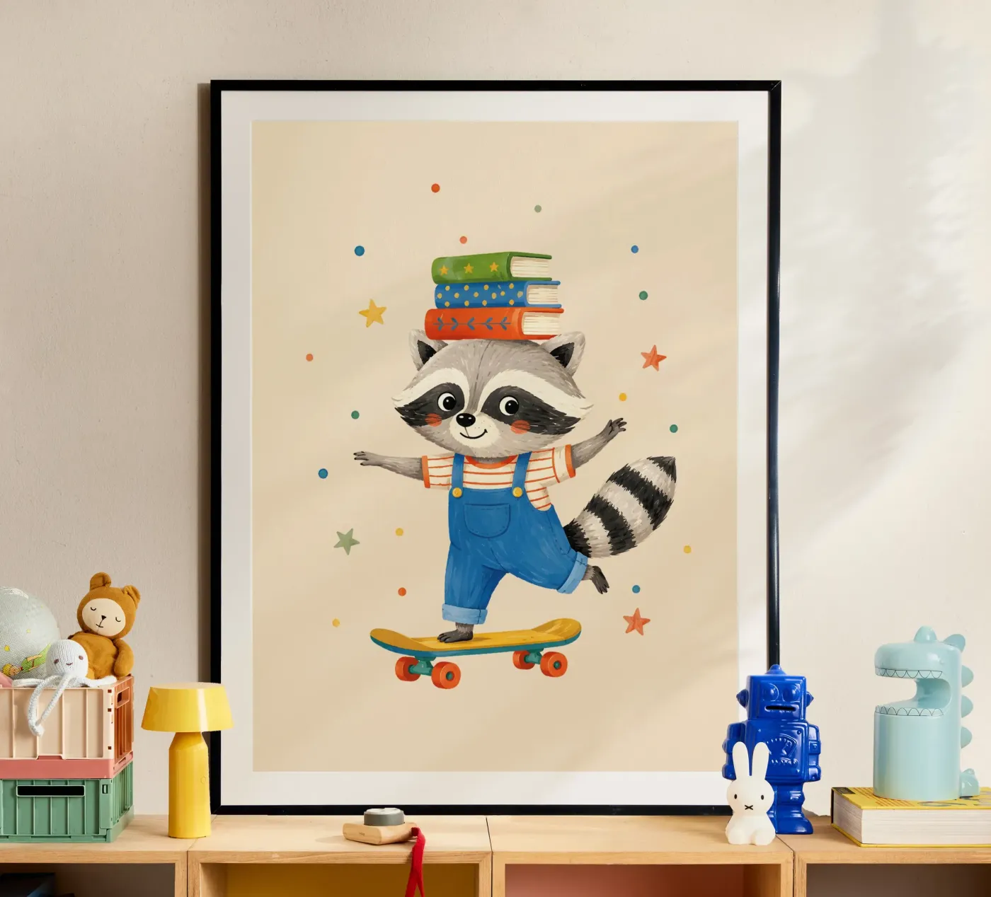Procione e libri poster da Colourful Art