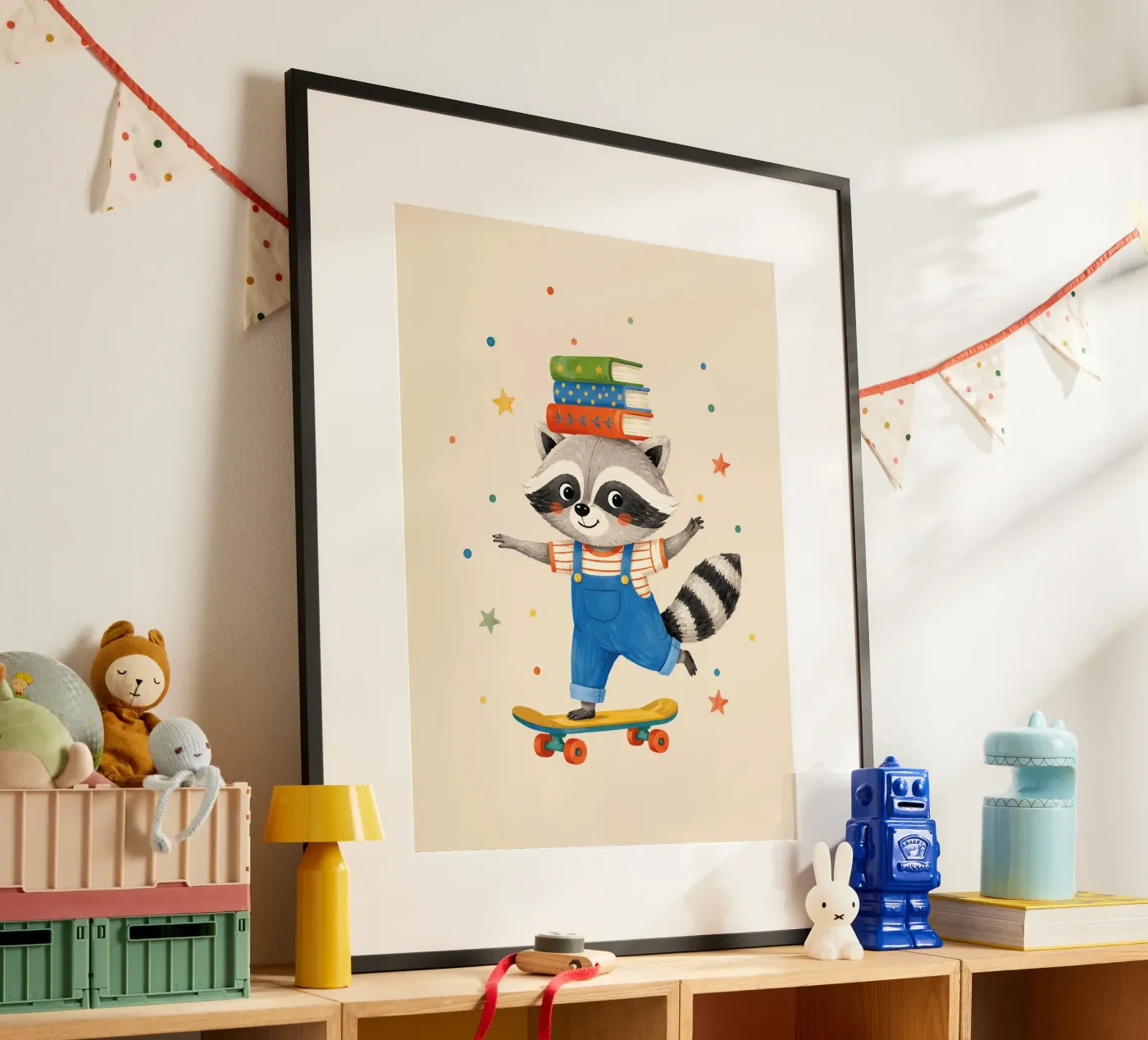 Procione e libri poster da Colourful Art