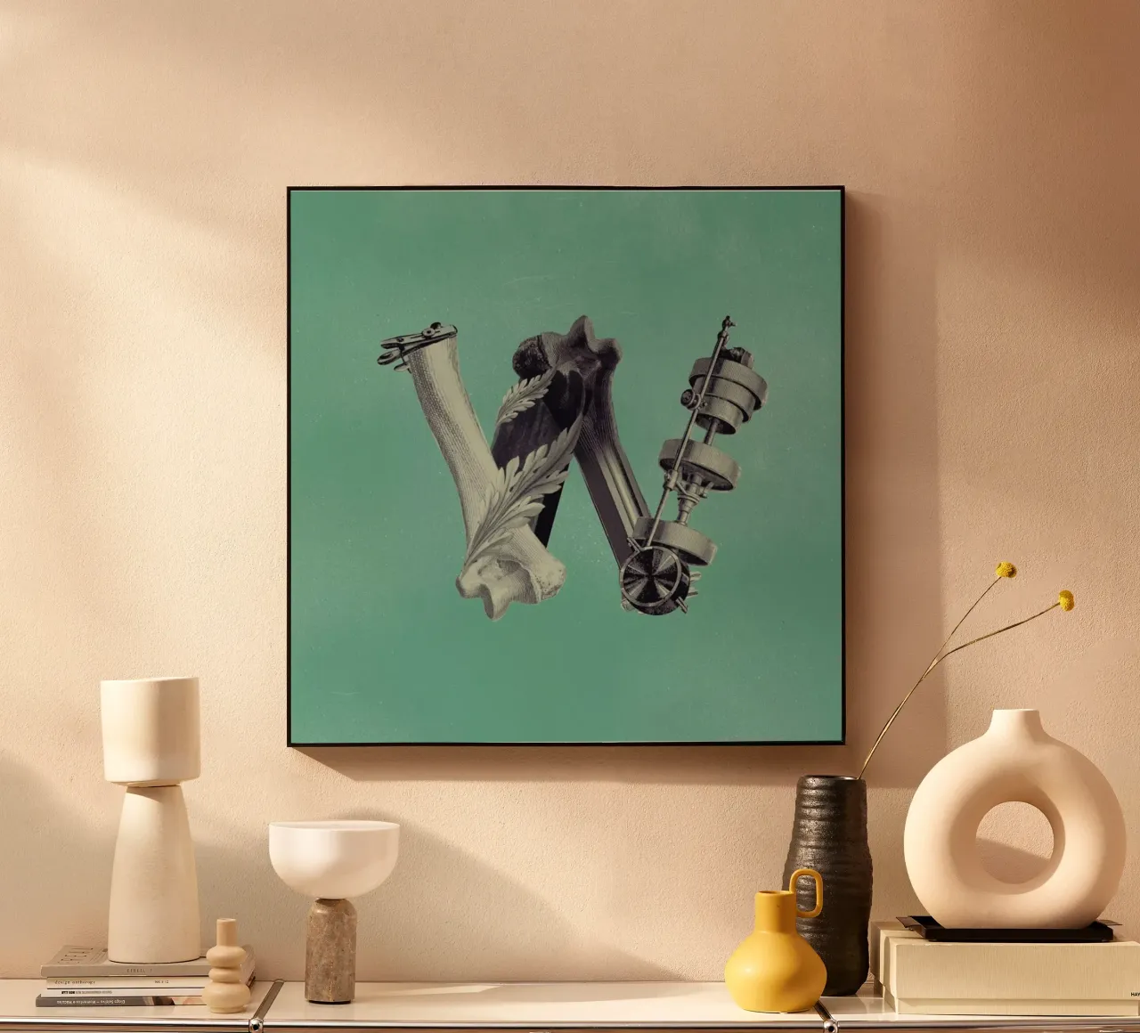 Steampunk Alphabet Letter W alluminio dibond da Birgit Palma