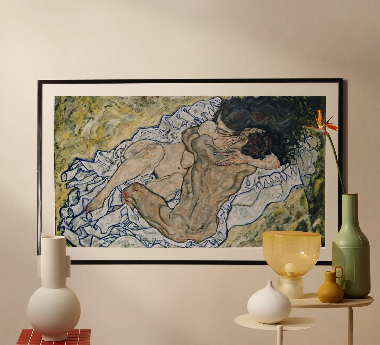 Schiele - L'abbraccio carta hahnemühle da ARTOTHEK