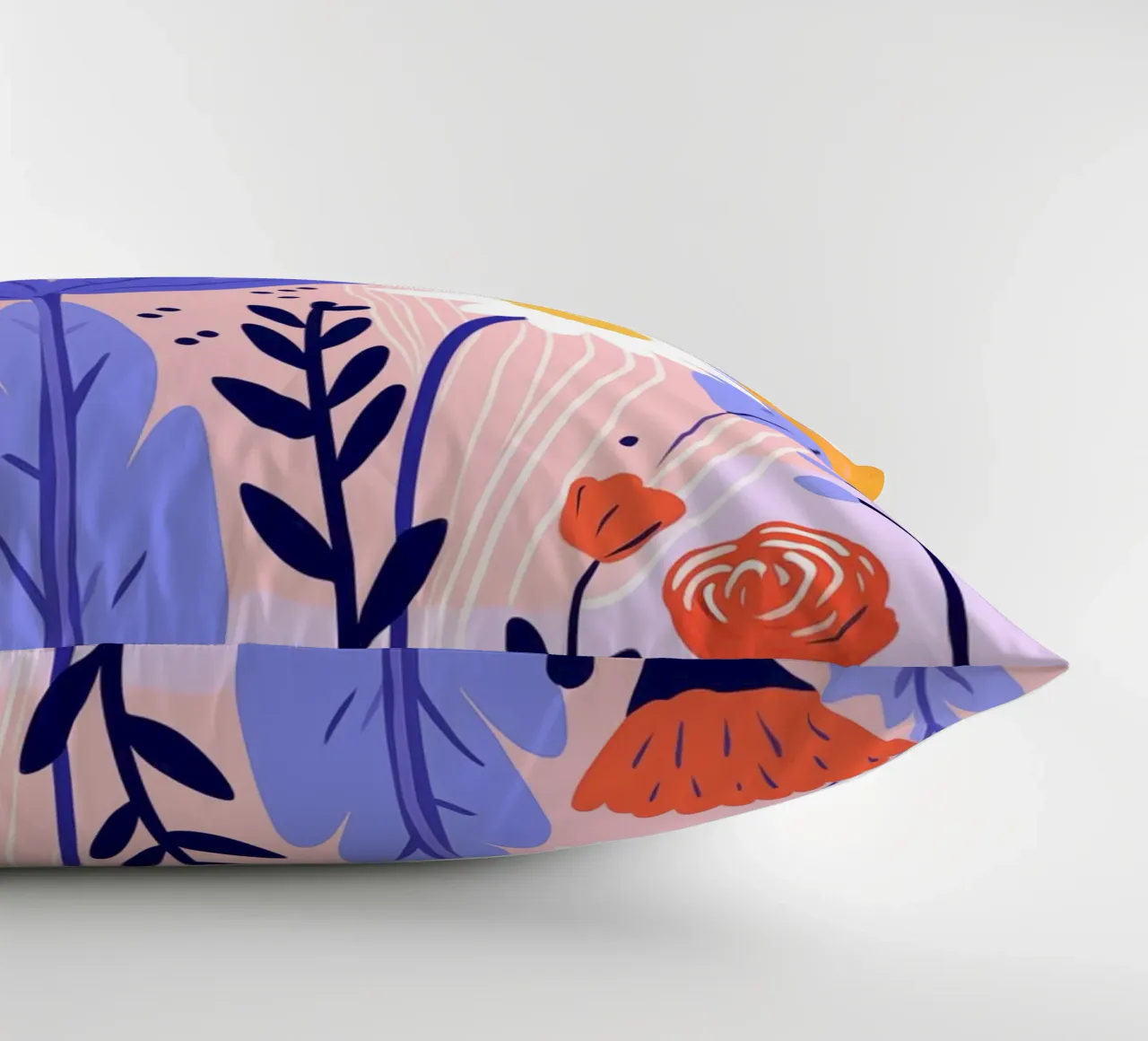 Flowers and leaves decorative cushion by LisaArtes