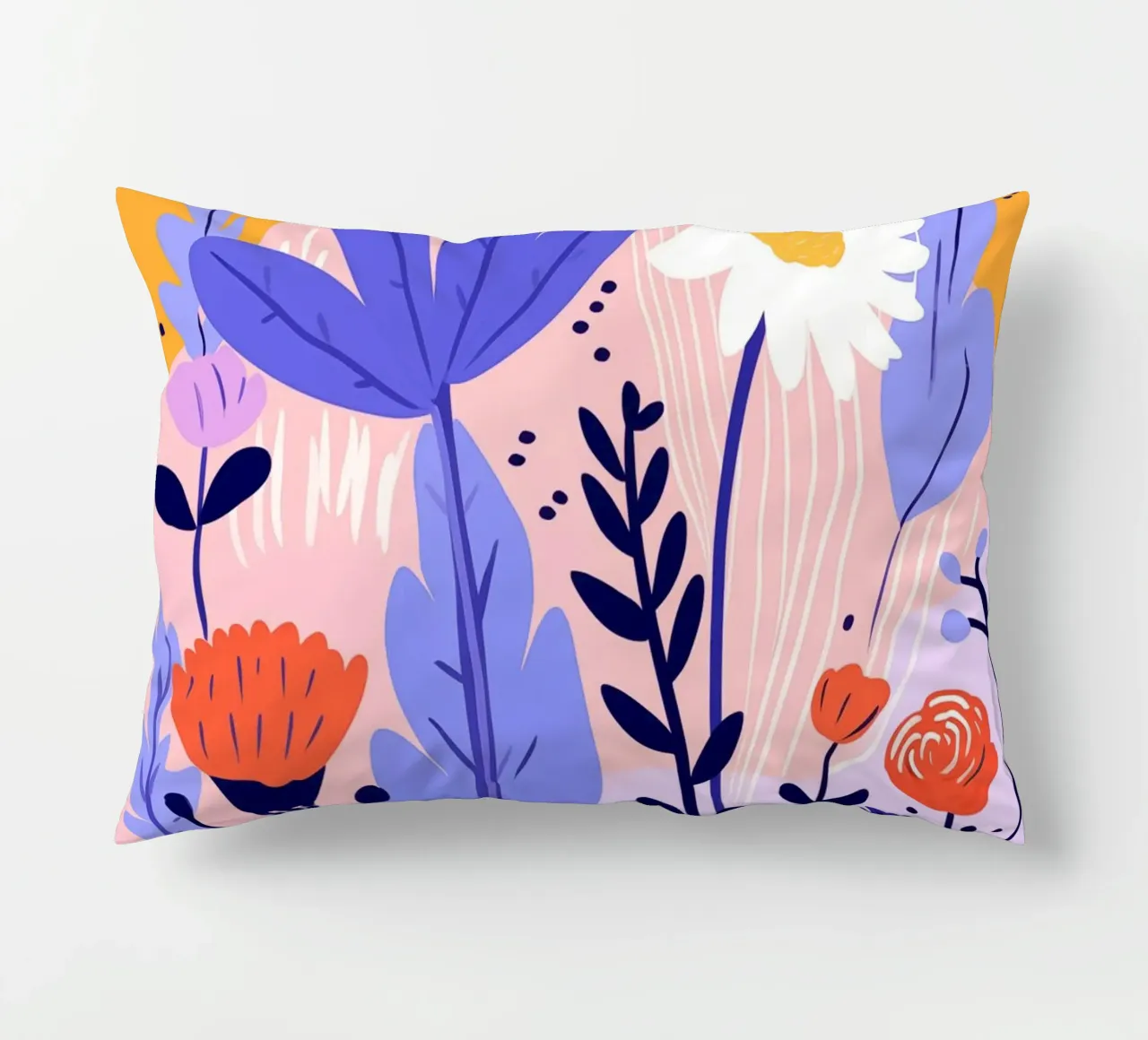 Flowers and leaves decorative cushion by LisaArtes