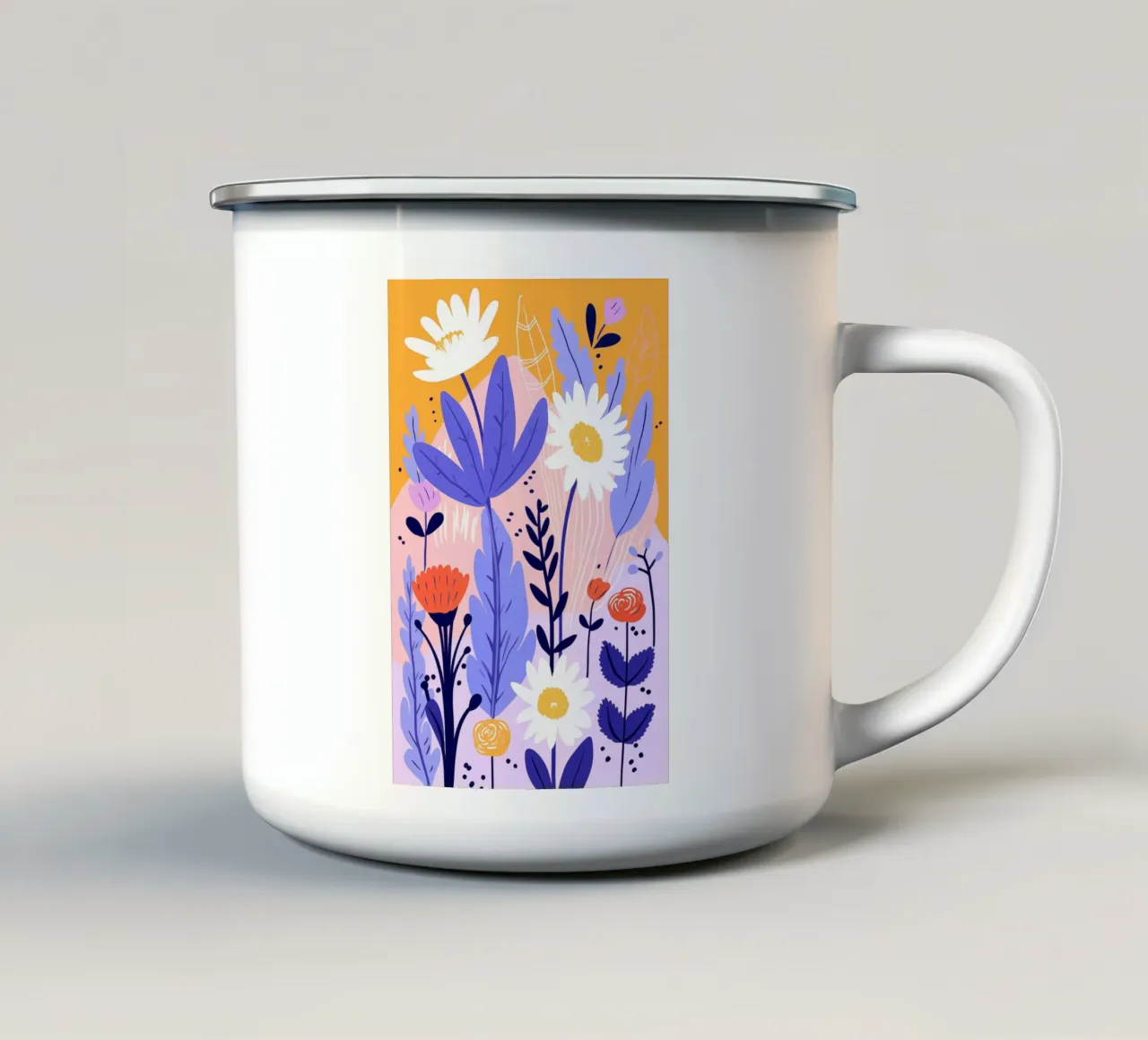 Flowers and leaves tazza in smalto da LisaArtes