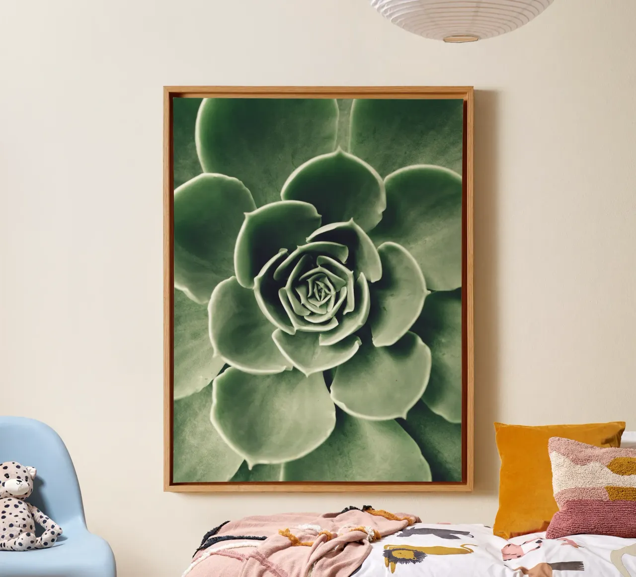 Amore per le succulente - minimalismo verde tela con Cornice a cassetta da Whole©