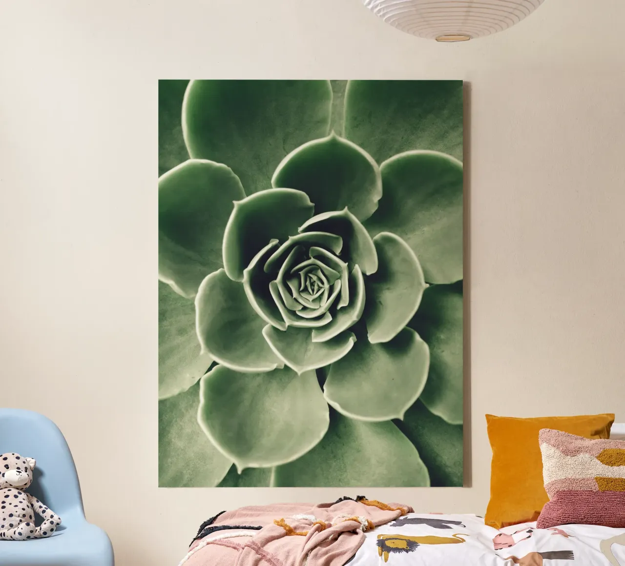 Amore per le succulente - minimalismo verde tela con Cornice a cassetta da Whole©